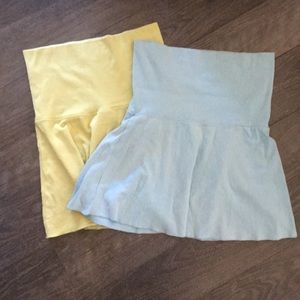 2 cotton soft skirts. Baby Blue and green.